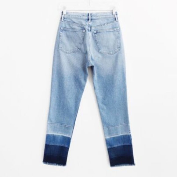 3x1 NYC Denim High Rise Ombre Raw Hem Cropped Straight Leg Jeans | Size XS - Picture 2 of 12